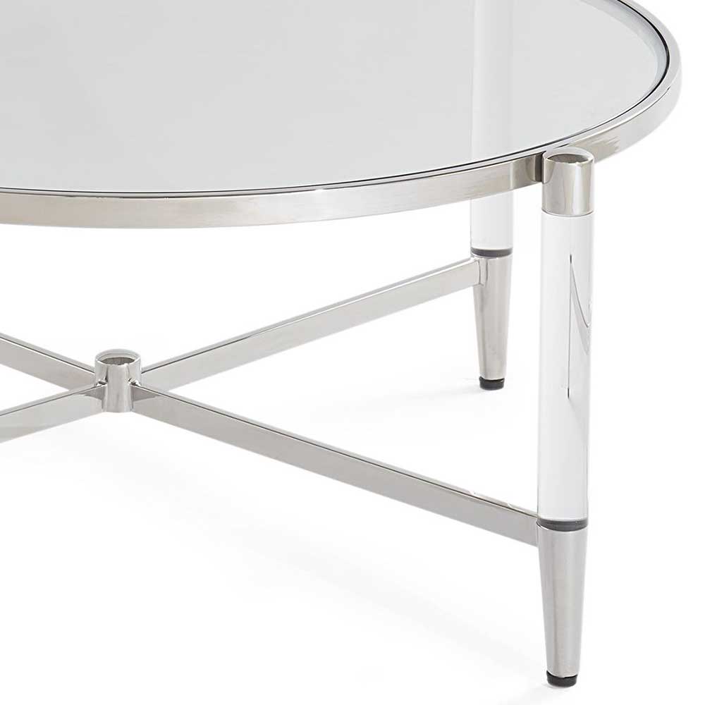 Runder Sofatisch aus Glas & Acrylglas - Evizia
