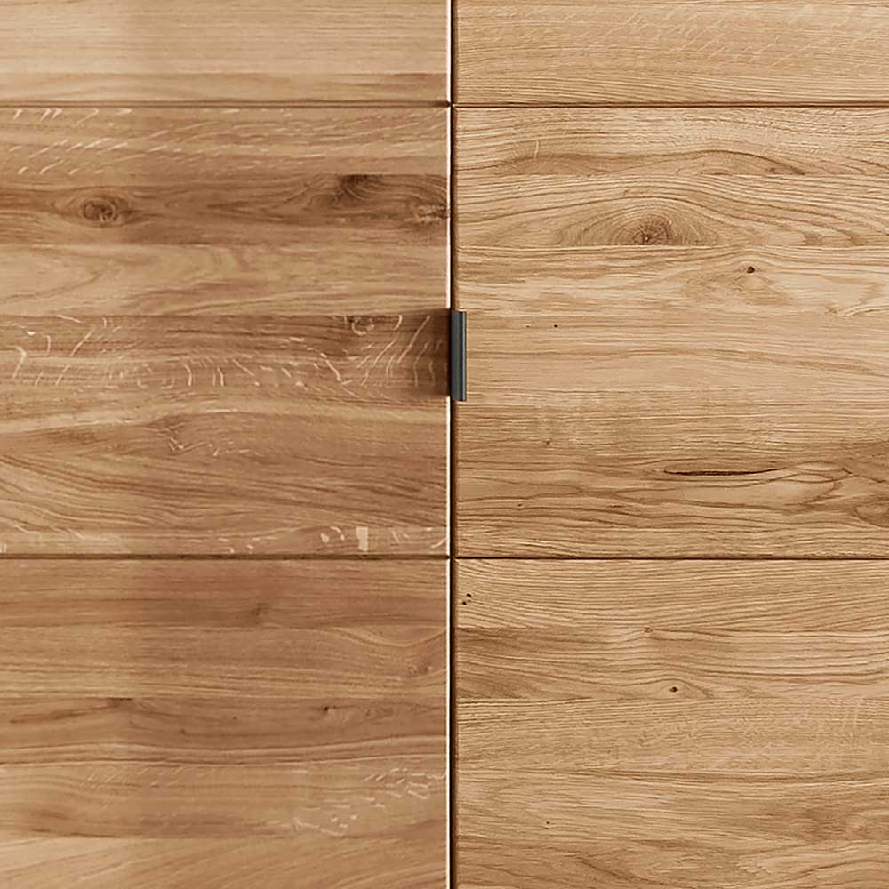 5-türiger Kleiderschrank aus Wildeiche & Weißglas - Mangaly