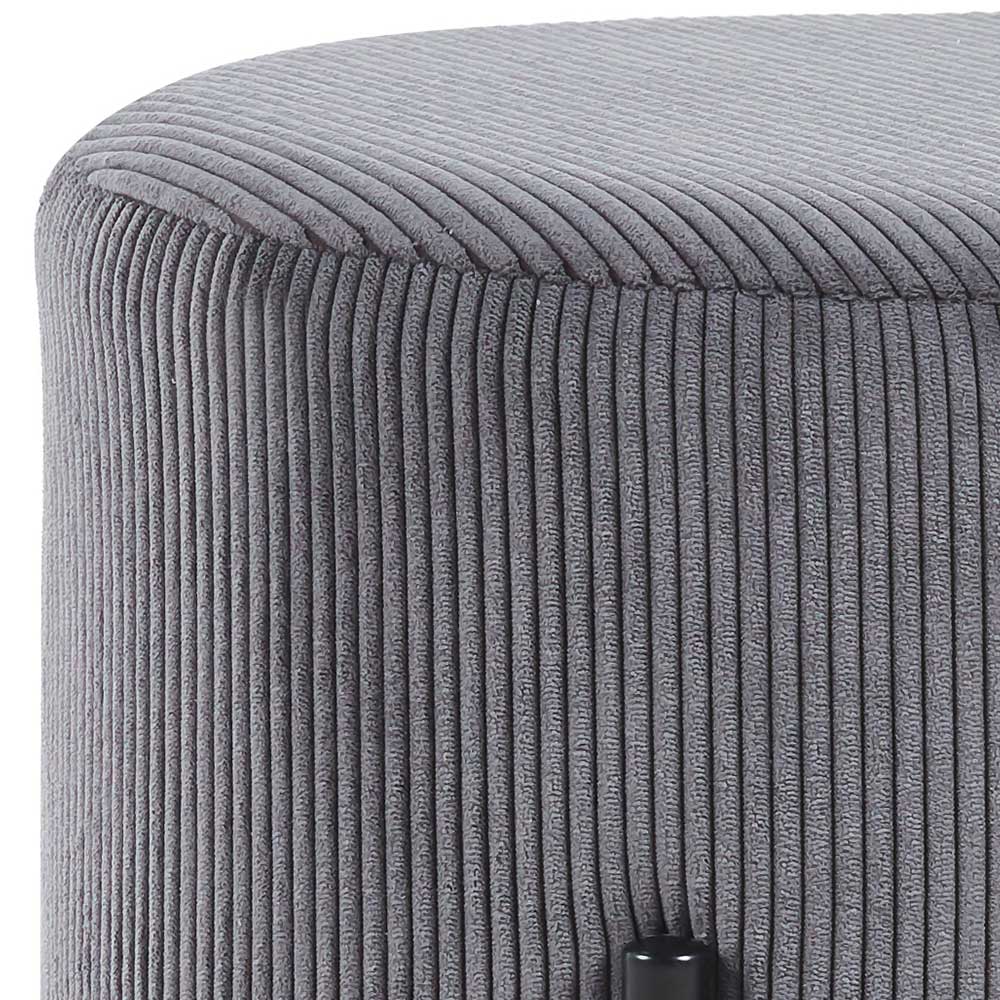 Polsterhocker in Grau Cord - Suruga