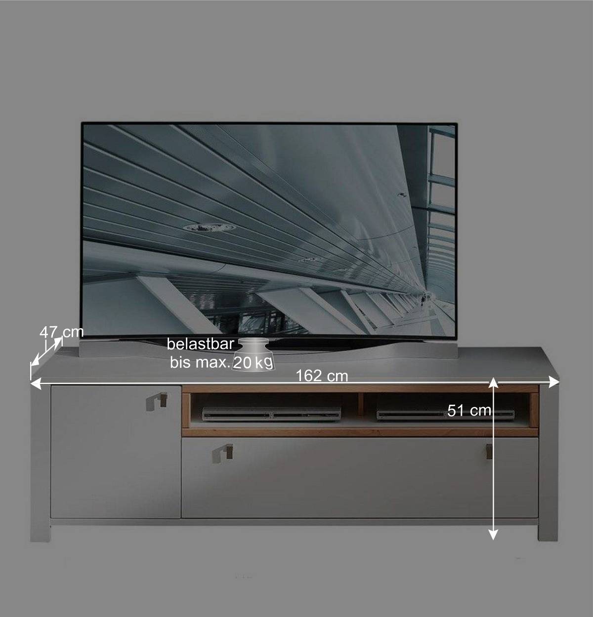 162x51x47 TV Element mit Tür & Schublade - Connassa