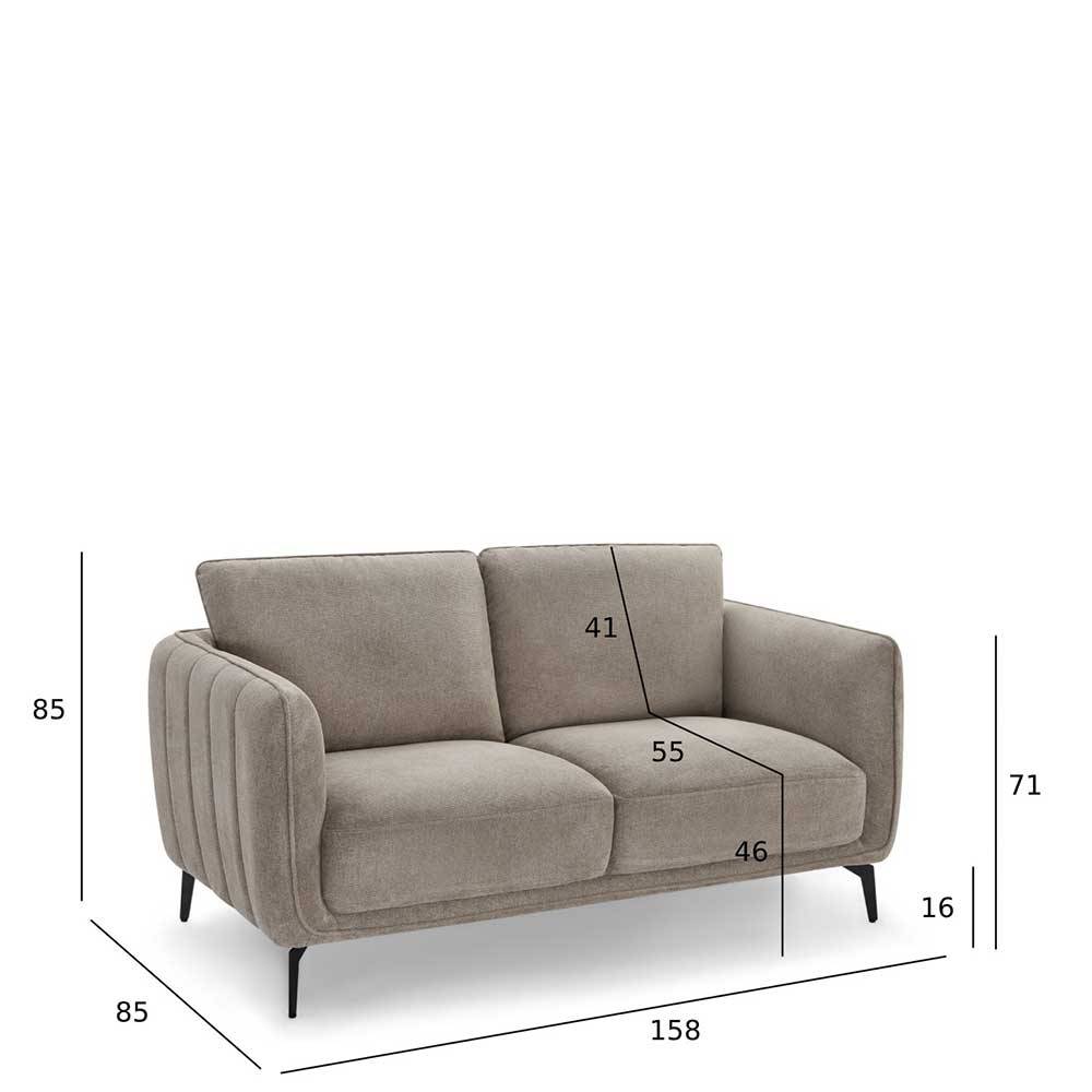Federkernsofa in Beige Stoffbezug - Ordinia