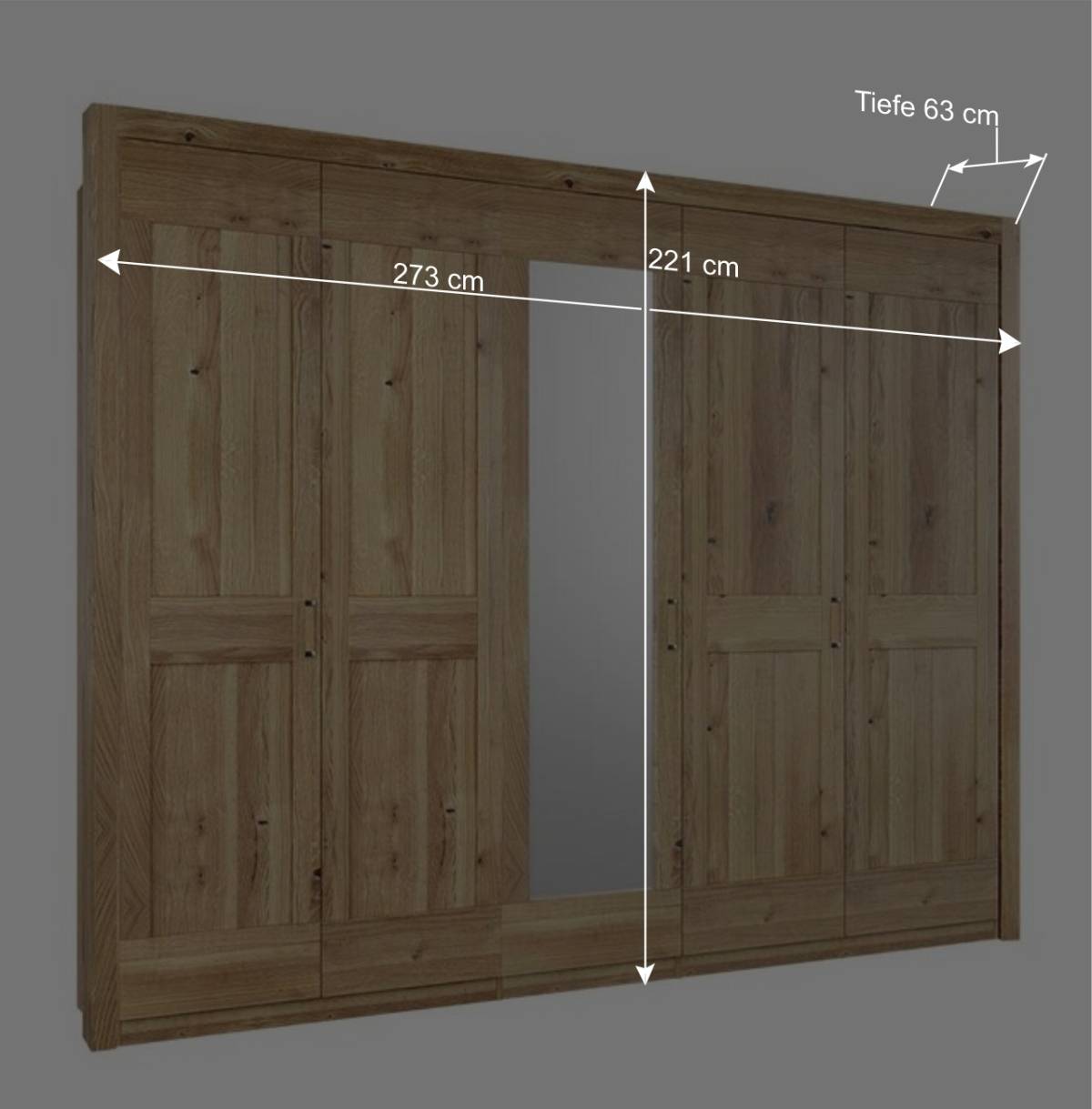 Kleiderschrank mit vier Türen & einer Spiegeltür - Zamron II