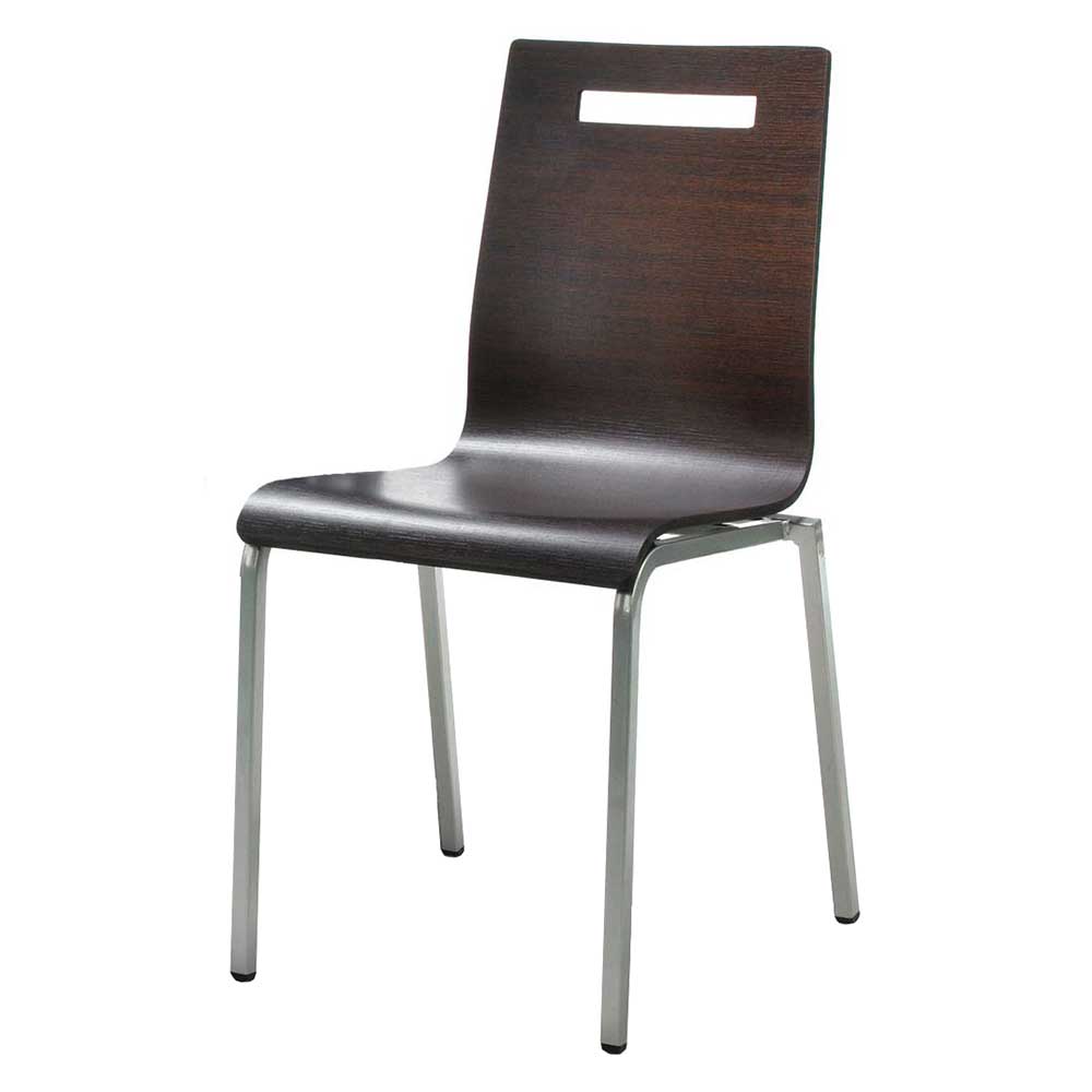 Stapelbarer Esszimmerstuhl aus Schichtholz in Wenge - Yalisa