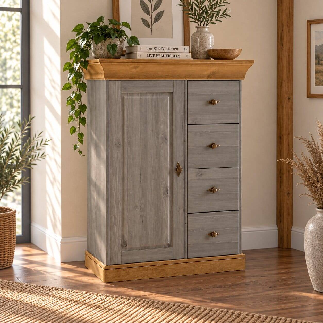 Landhausstil Kommode Cempino in Grau