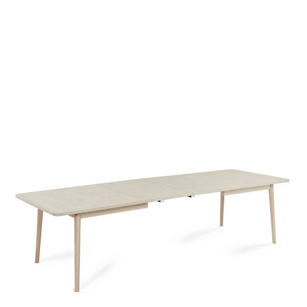 Scandi Chic Esszimmer Ausziehtisch in Eiche Weiß - Rosanna
