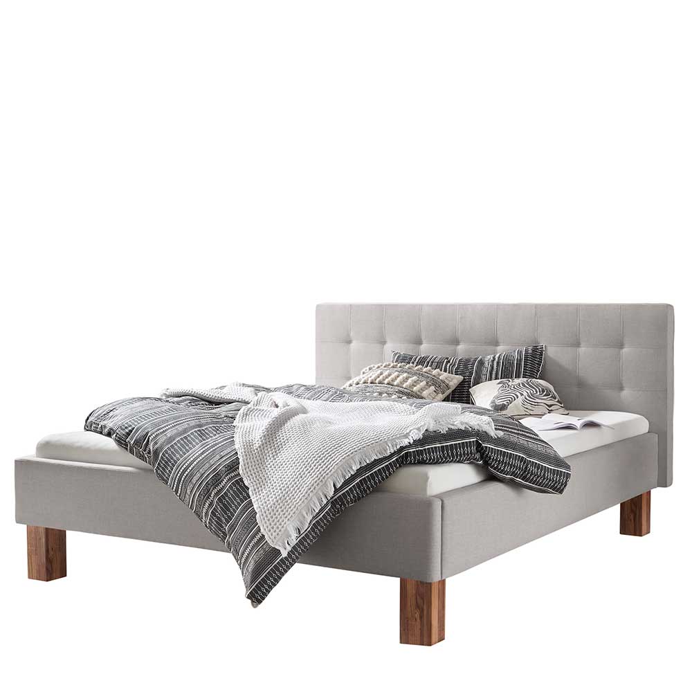 140x200 Stoffbett in Grau meliert - Anisa