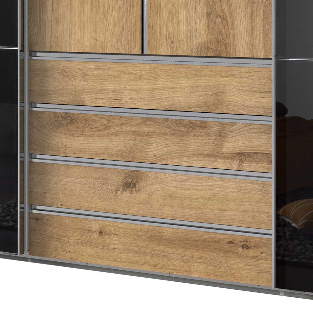 Schlafzimmer Kleiderschrank in Dunkelgrau Glas - Hectos