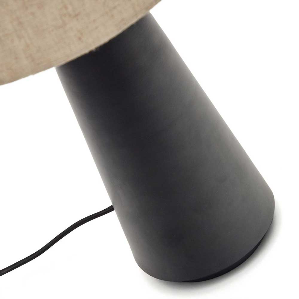 Skandi Tischleuchte in Beige Stoff - Siorodo