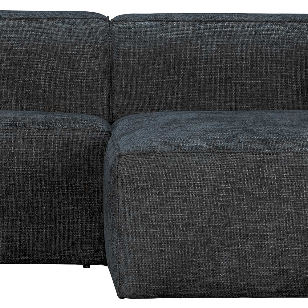 Strukturstoff L-Sofa in Dunkelgrau - Neasa