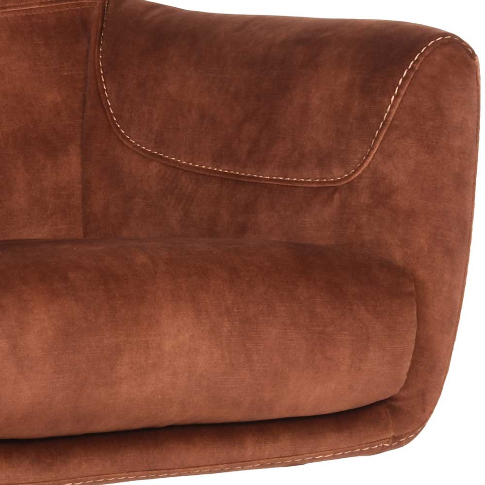 Velours TV Sessel in Rost Braun - Vuluza