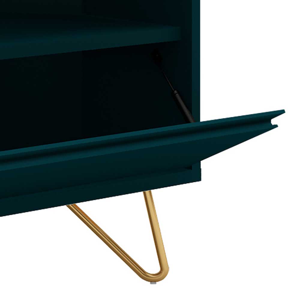 100x58x50 TV Eckschrank in Petrol & Gold - Cross