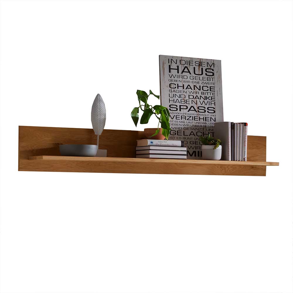 Wohnzimmer Wandboard aus Wildeiche Massivholz - Millena