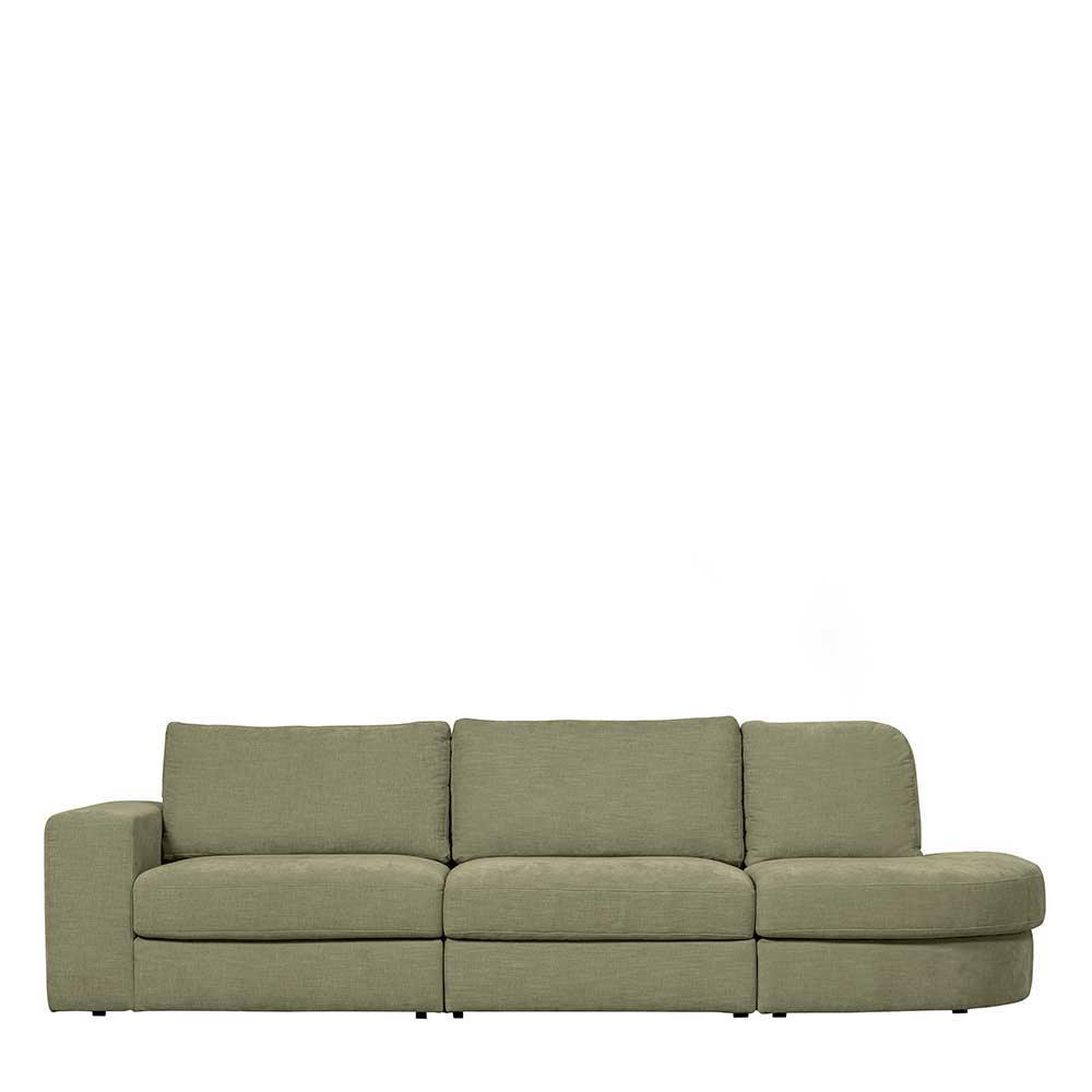 Graugrüne Couch mit Stoffbezug - Perconia