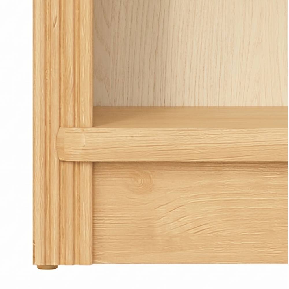 Unterer Detailausschnitt des Kieferregals mit Holzmaserung und robustem Sockel – Snog