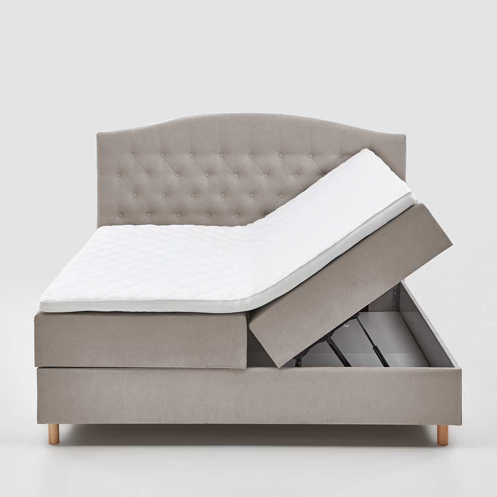 H3 Komplettbett mit Bettkasten in Hellbraun - Furcia