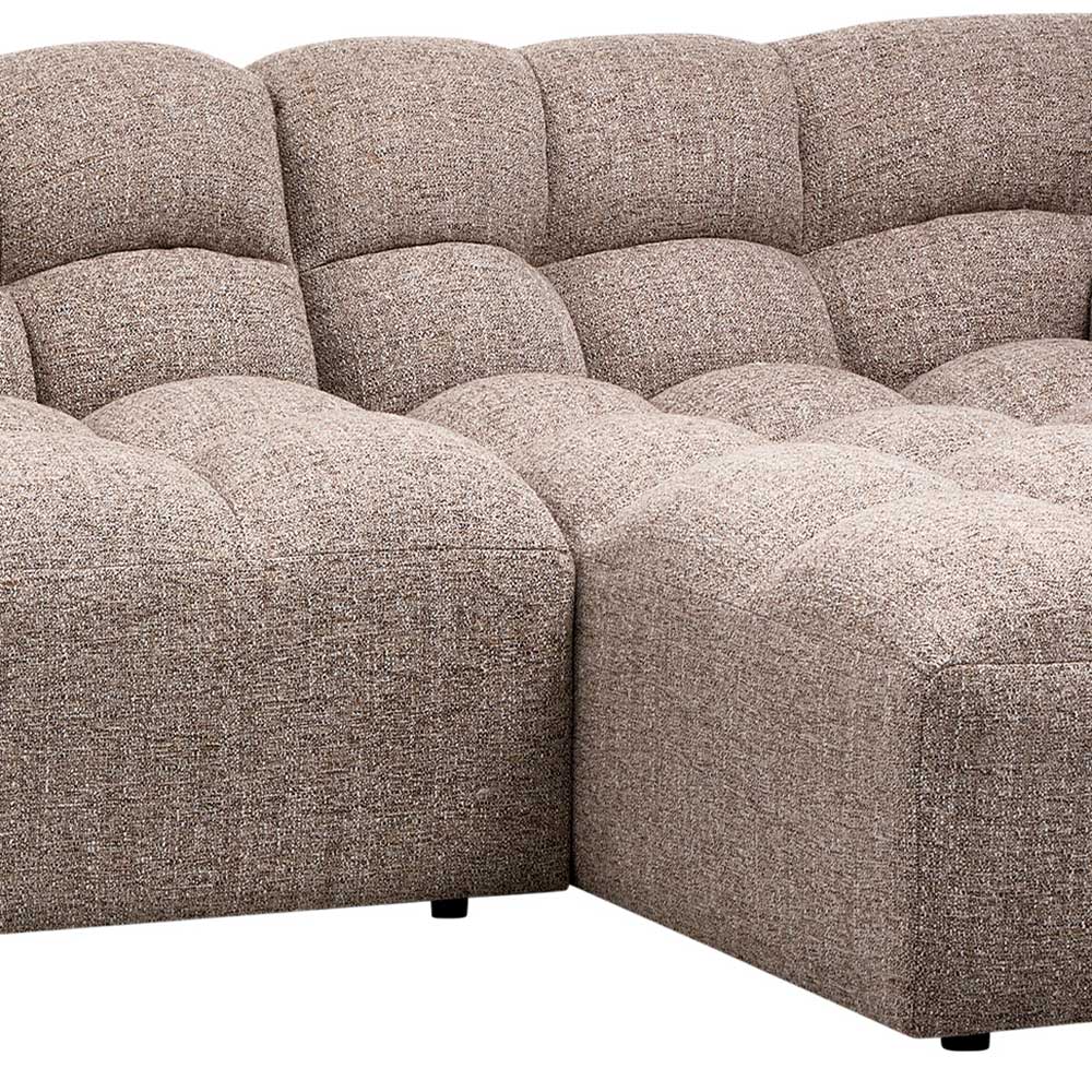 Scandi Ecksofa in Hellbraun meliert - Niklai