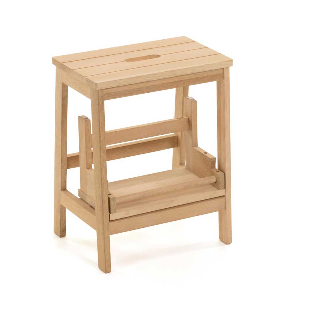 40x50x43 Massivholz Hocker mit Klapptritt - Teas