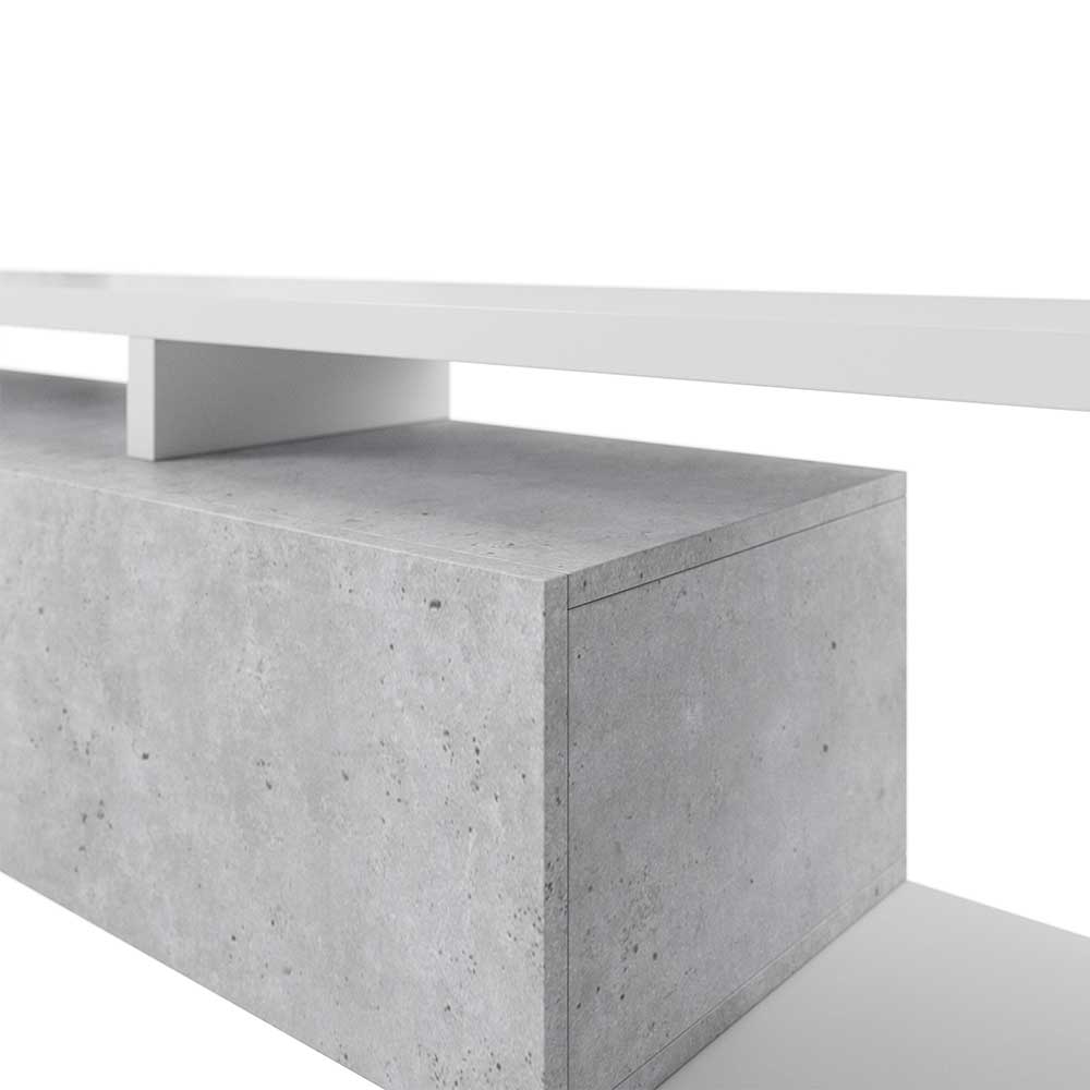 Designer TV Anbauwand in Betonoptik - Venatio (dreiteilig)