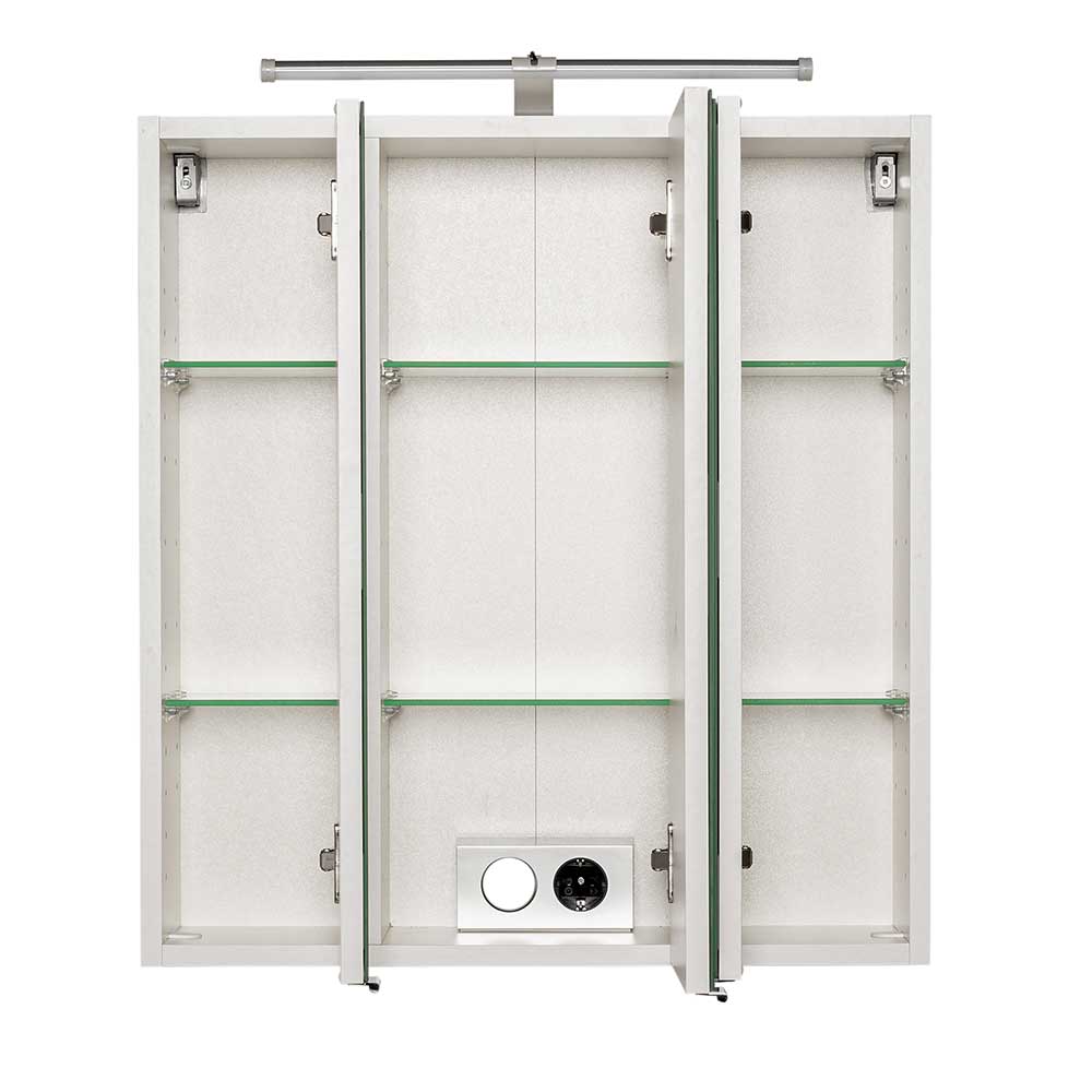 60x66x20 3D Spiegelschrank mit Aufsatzleuchte LED - Lasdias