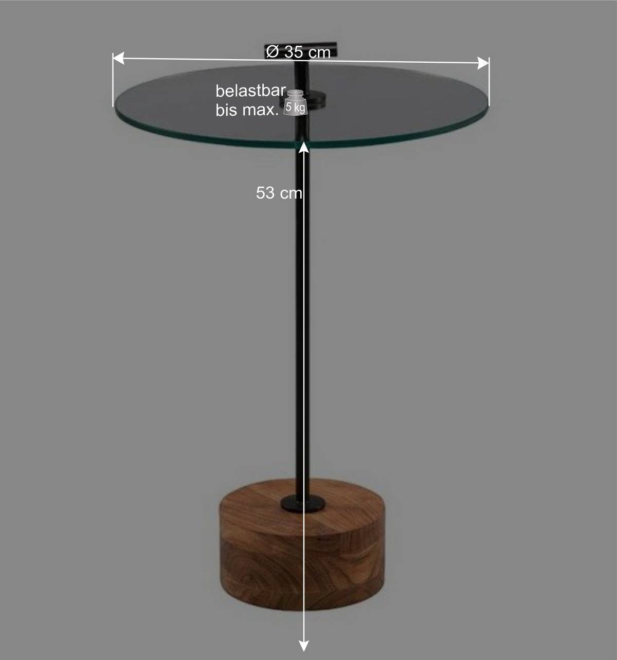 Wohnzimmer Glastisch in runder Form - Mezera