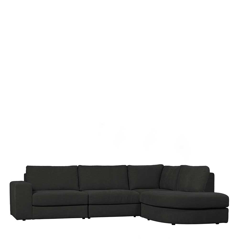 L Sofa aus Webstoff in Anthrazit - Jilatov