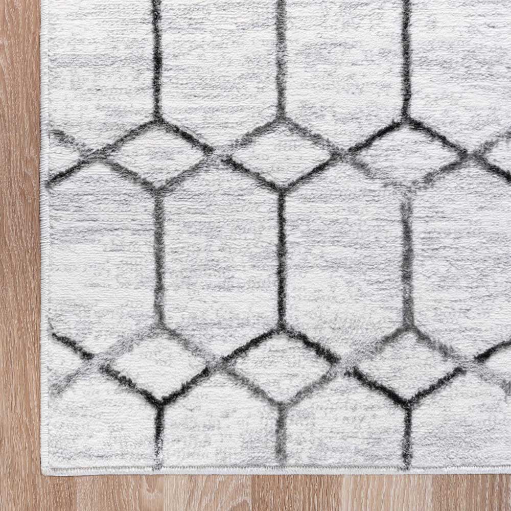Moderner Designteppich in Creme und Grau - Mesmaria
