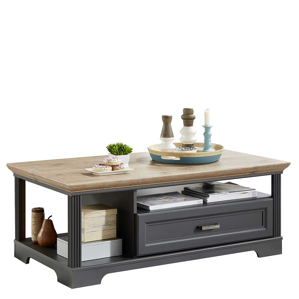 120x45x67 Landhaus Couchtisch in Grau - Thumbs