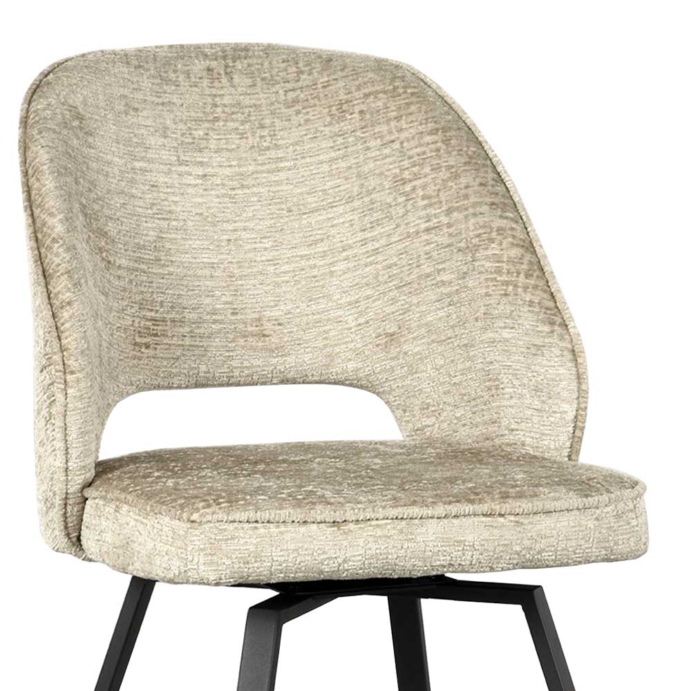 Esstisch Drehstuhl in Beige Struktursamt - Turena (2er Set)
