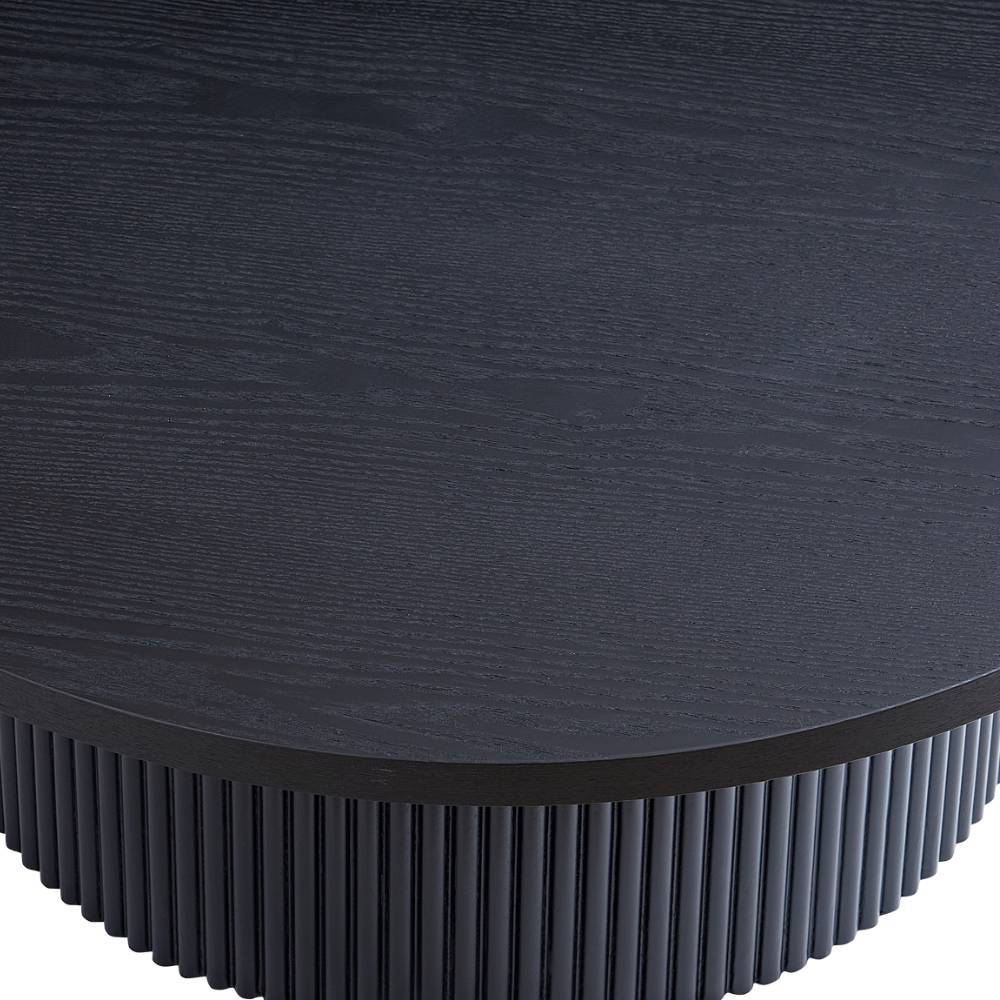 Schwarzer Couchtisch mit runder Platte - Jacly