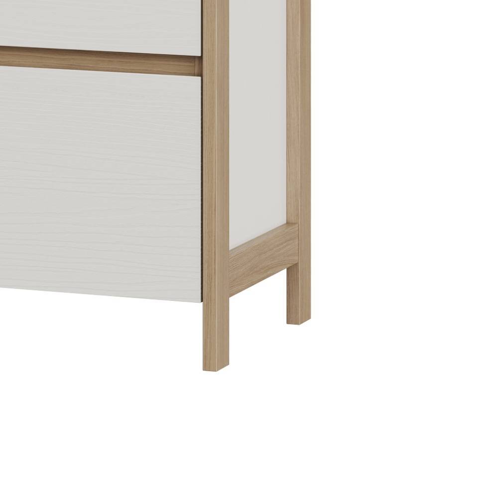 TV-Board in Weiß und Eiche Dekor - Ovidio