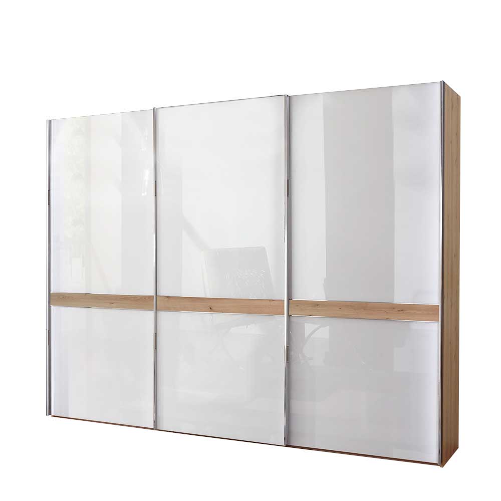 Kleiderschrank mit Schwebetüren in Weiß - Tessina