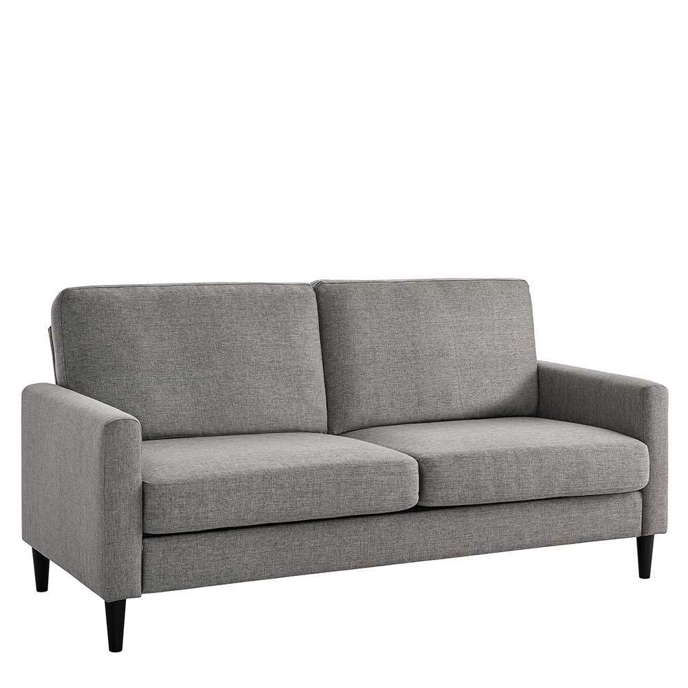 Wohnzimmercouch in Hellgrau Stoffbezug - Katja