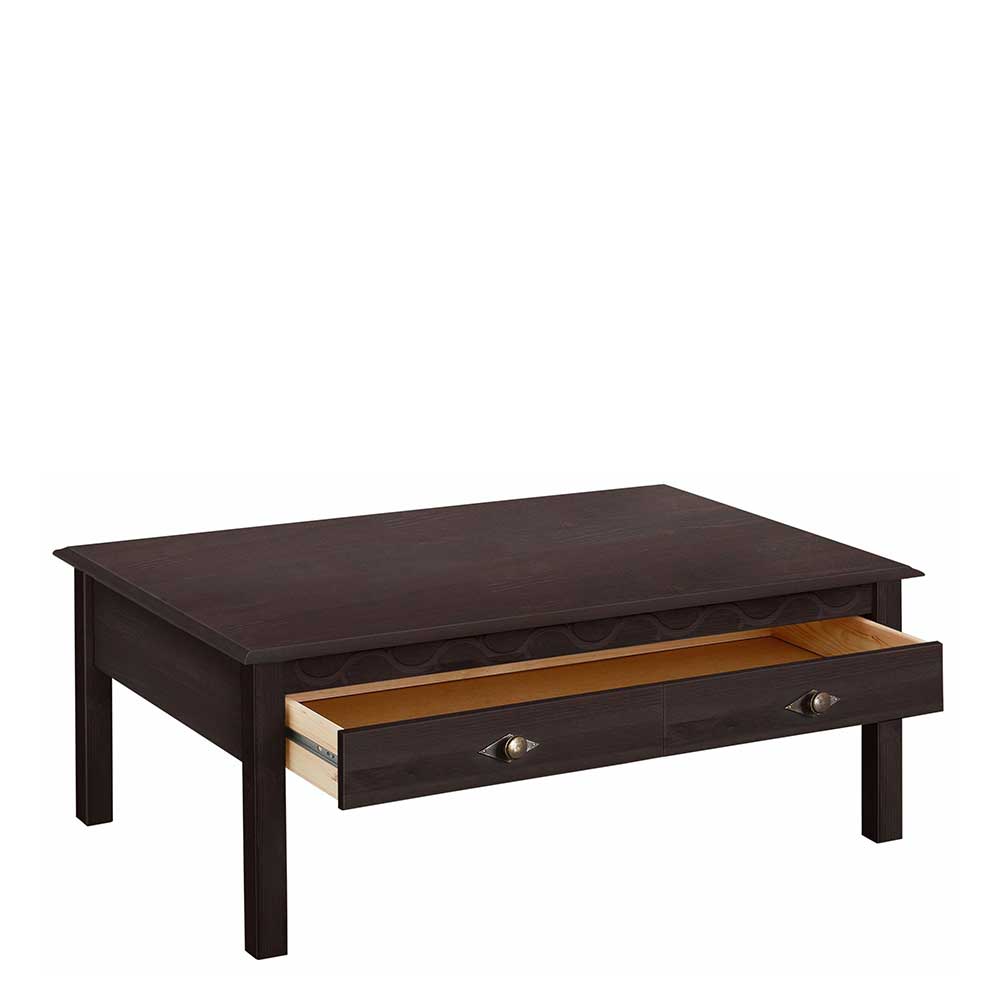 Kiefernholz Couchtisch in Wenge lackiert - Boju