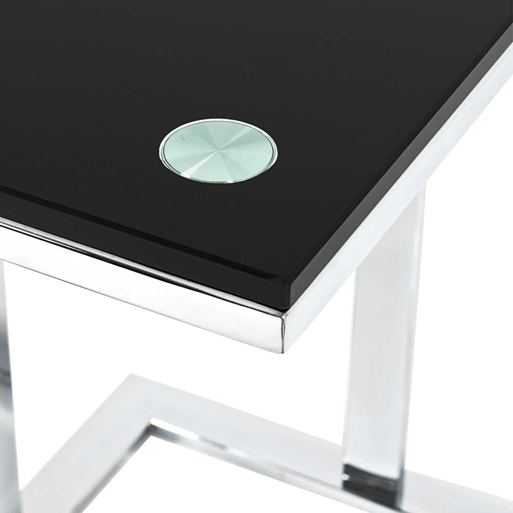 Design Anstelltisch mit Schwarzglas - Jenna