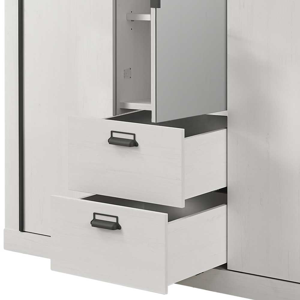 Schwebetürenschrank mit Spiegel Drehtür - Tramos