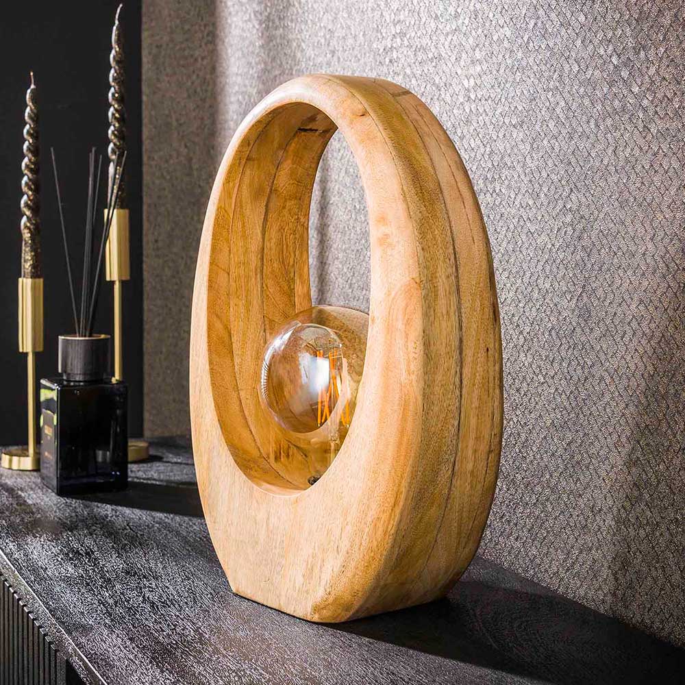 Design Tischleuchte aus Mangobaum - Vakanza