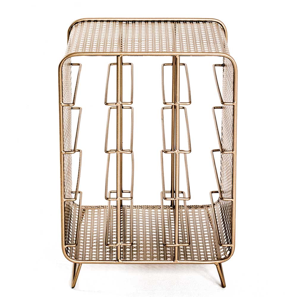 30x46x24 Weinregal aus Stahl in Gold - Loukan