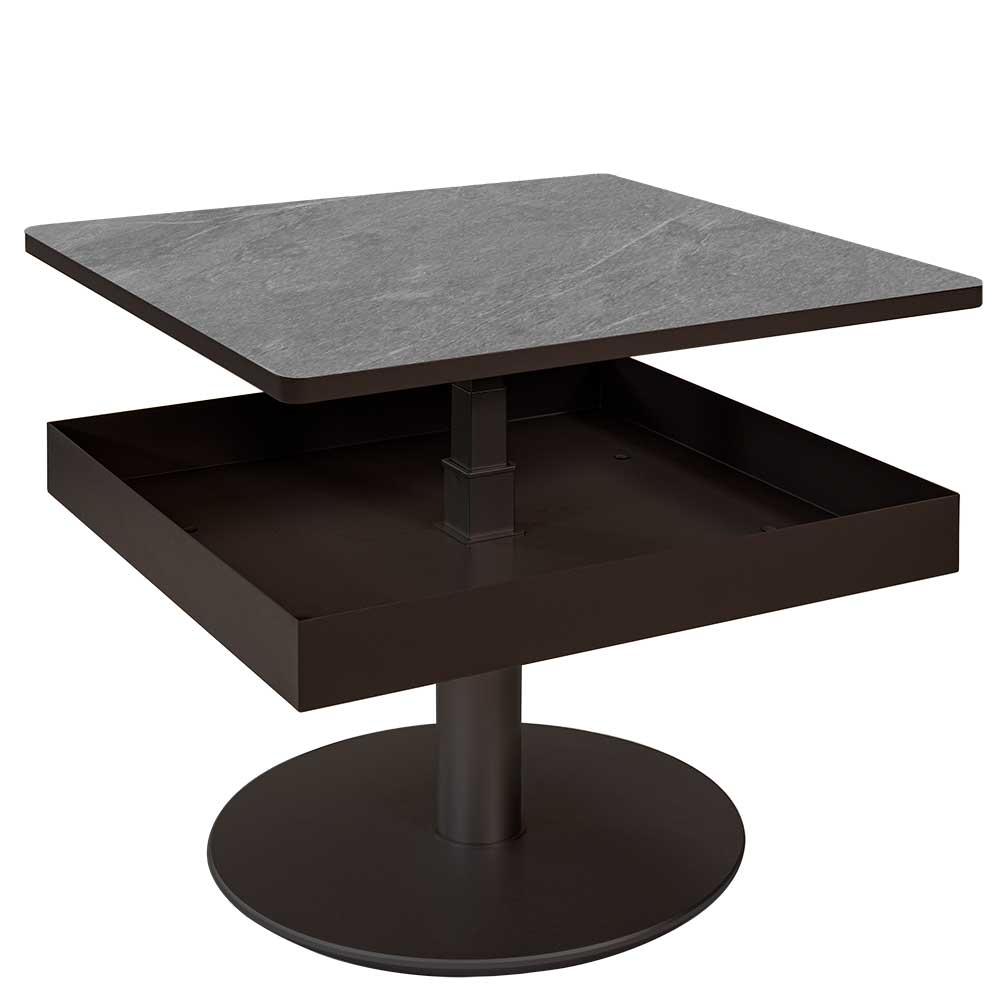 67x67 cm Couchtisch auf rundem Säulengestell - Cali