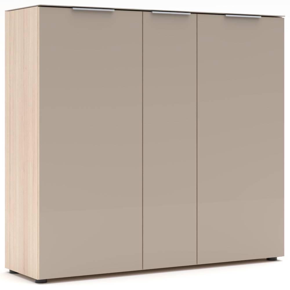 Schuhschrank in Hellgrau und Eiche Holzoptik - Kildare