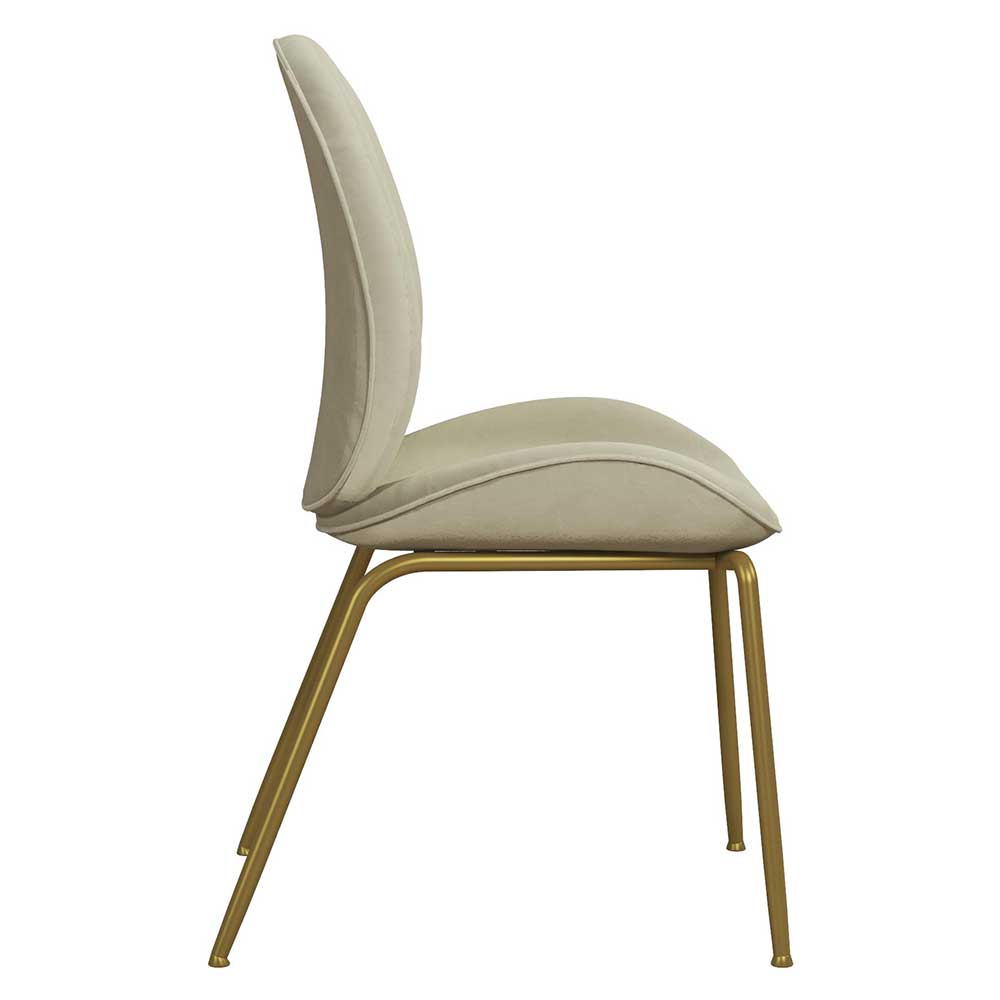 Esstischstuhl in Creme Weiß & Messing - Caspard