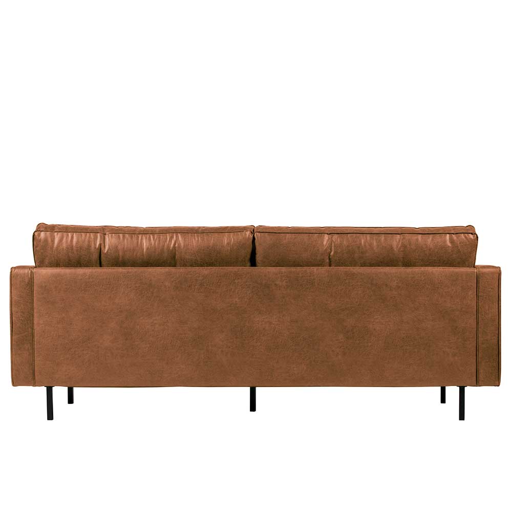 Leder 3-Sitzer Couch in Braun Cognac - Eterna