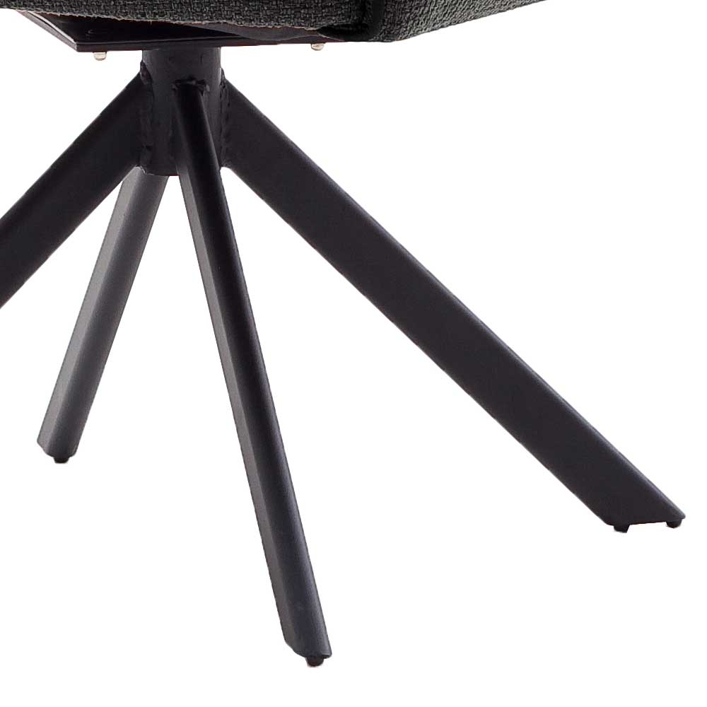 Moderner Armlehnstuhl in Grau Strukturstoff - Varano (2er Set)