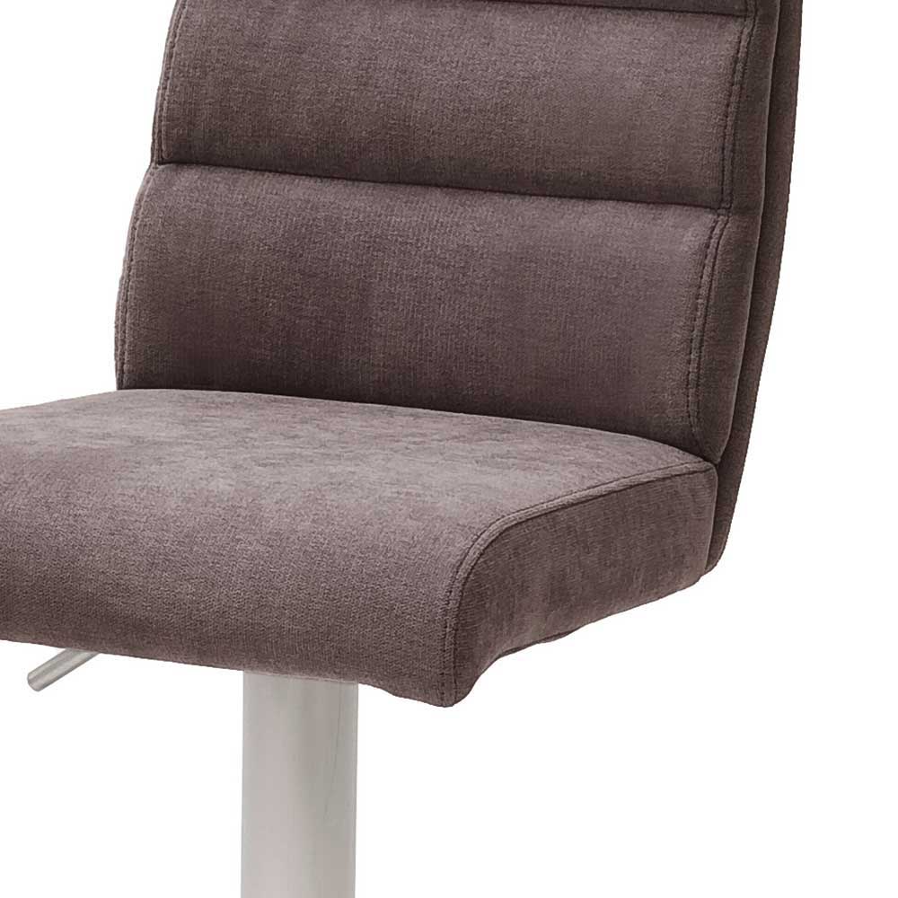 Brauner Barhocker mit Lehne drehbar Fabiola & verstellbar