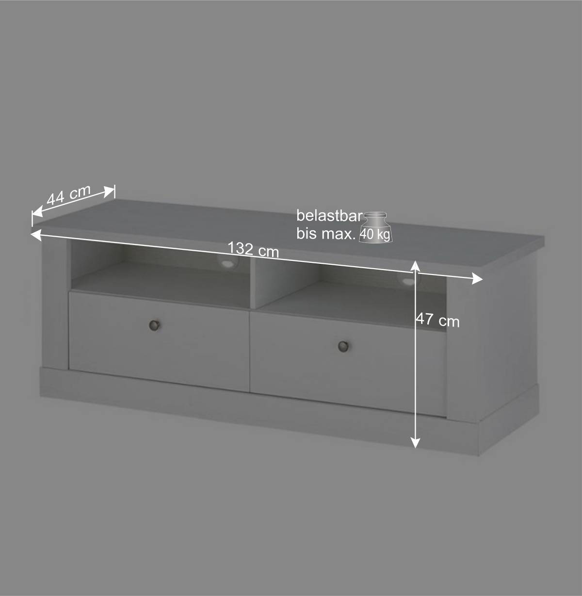 TV Anbauwand Set in weißer Holzoptik Pinie - Liancos (vierteilig)