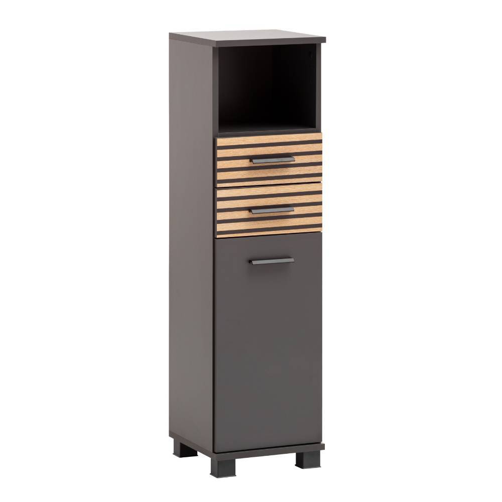 Hoher Badunterschrank in Anthrazit - Zyrian