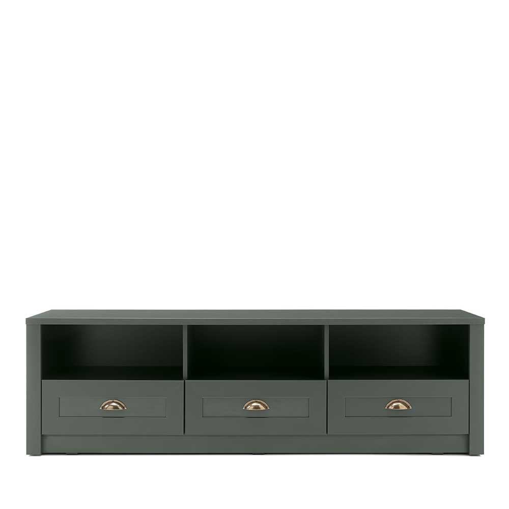 158x47x43 Landhaus TV Board in Dunkelgrün - Niestov