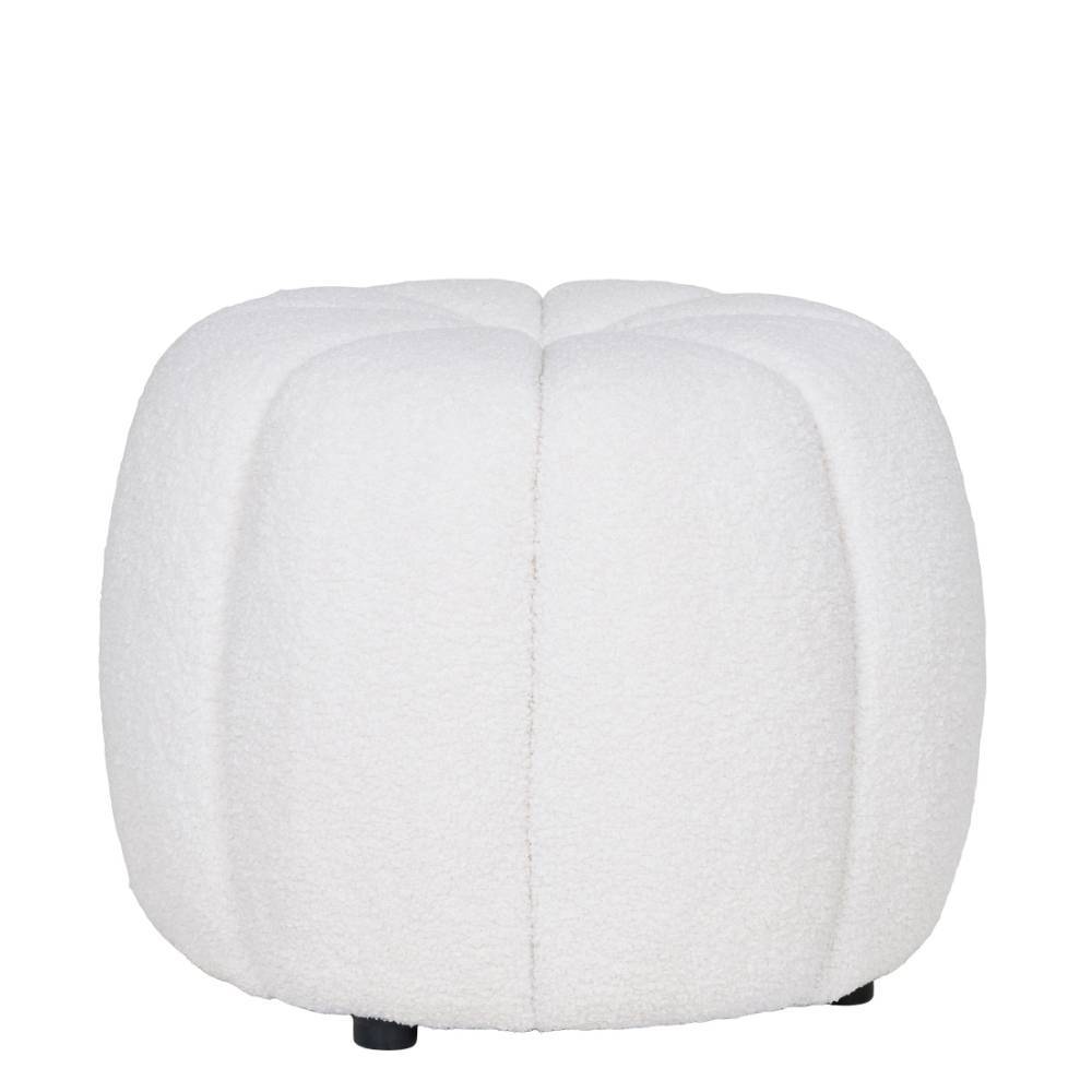 Webplüsch Pouf in Offwhite - Mallavi