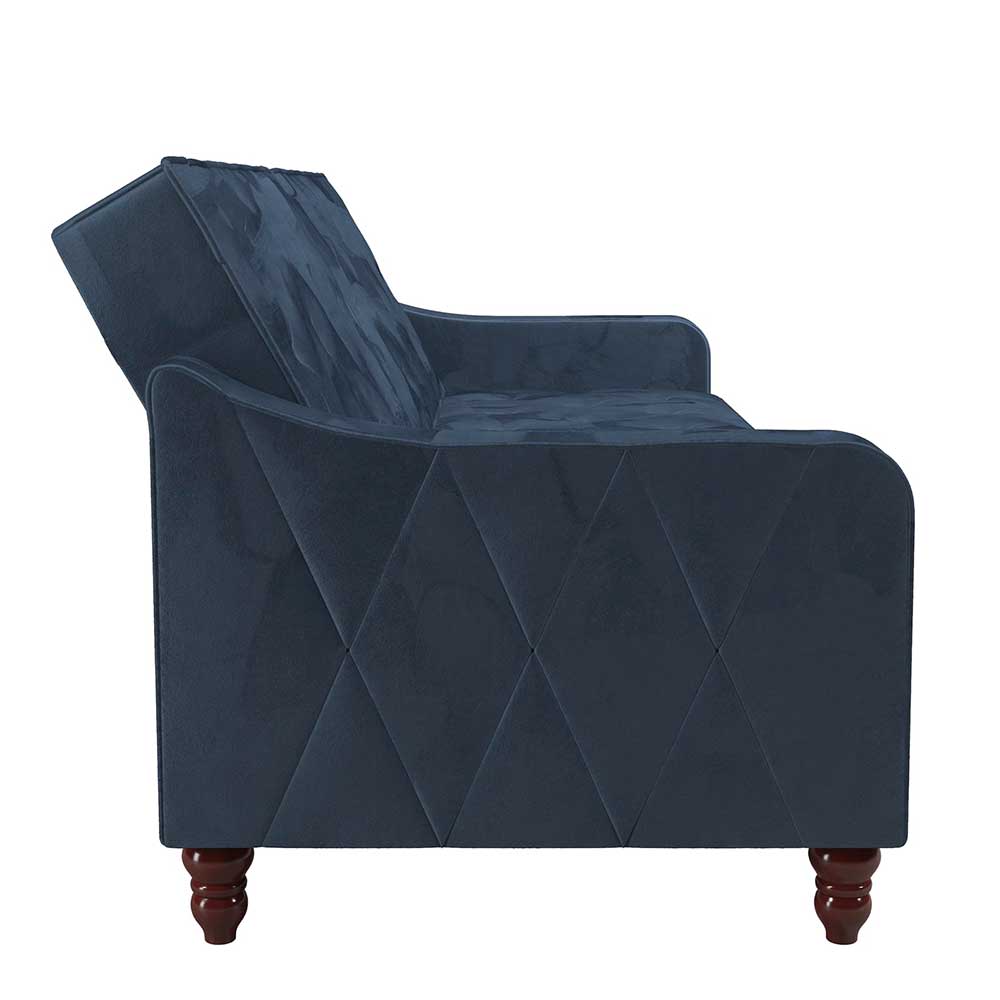 Retro Schlafsofa in Blau und Nussbaum Braun - Ziovarica
