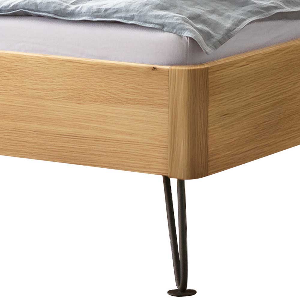 Design Bett aus hell geölter Eiche - Promenada
