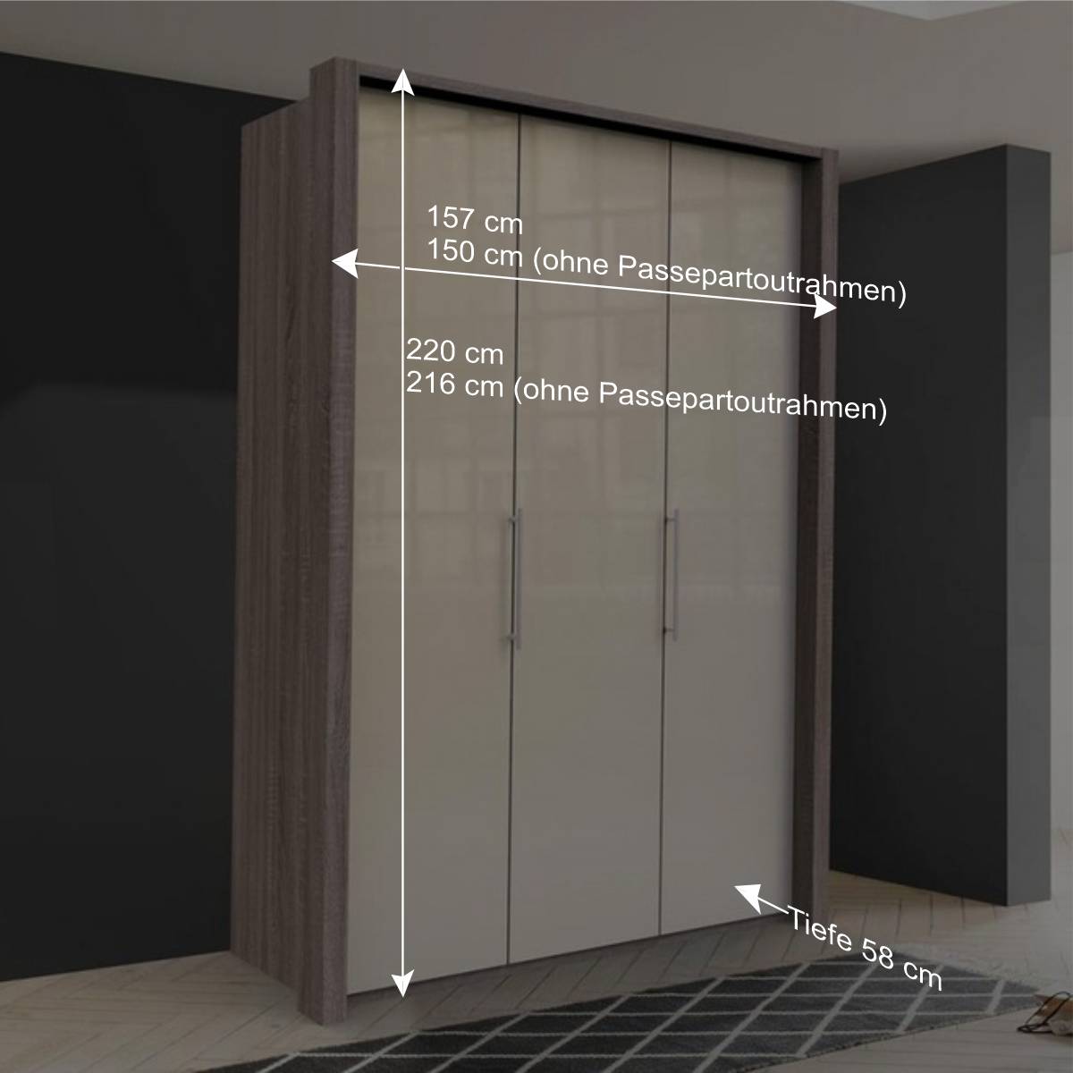 Schlafzimmerschrank 2 türig - Eddi